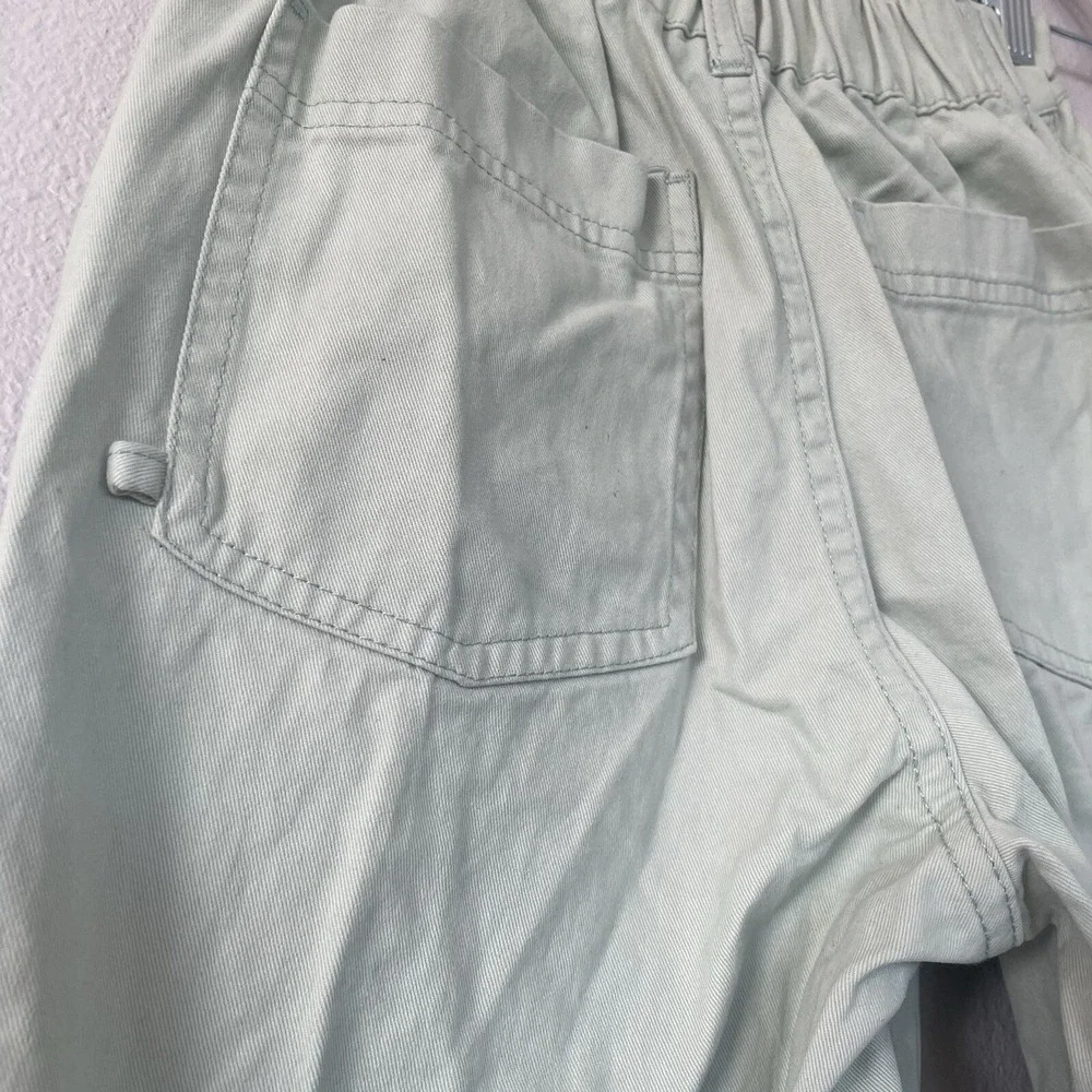 Forever 21 Light Green High Rise Wide Leg Casual Pants Women's‎ XS Fray Hem